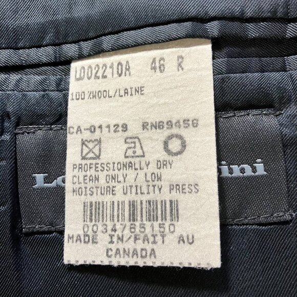 Lorenzo Latini 100% Wool Navy Pinstripe Suit 46R - Picture 5 of 11